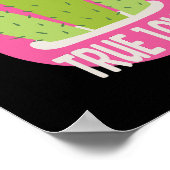 Poster Véritable amour Kawaii cactus vert et rose (Coin)