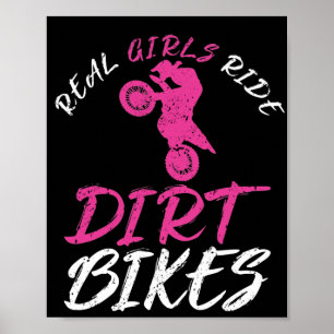 Poster Véritable Filles Ride Dirt Vélos Moto Motocross