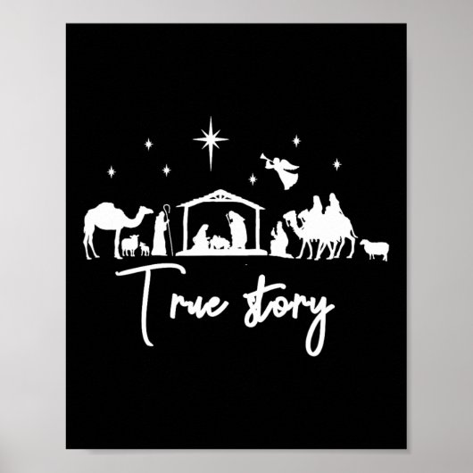 Poster Véritable histoire nativité Noël bébé (Devant)