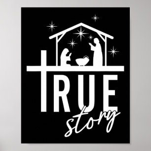 Poster Véritable histoire Noël Nativité Jésus Christian M