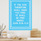 Poster Véritable liberté dans la Bible du Christ Verse Ty (Cuisine)