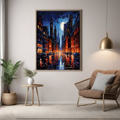 Poster Véritable paysage urbain de nuit