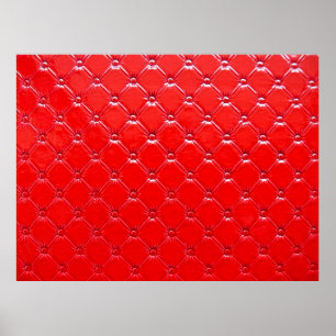 Poster Véritable rembourrage en cuir rouge.