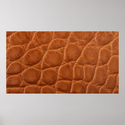 Poster Véritable texture en cuir d'alligator brun brun br (Devant)