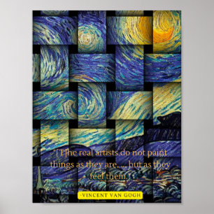 Poster Véritables artistes Van Gogh Citation