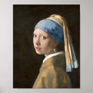 Poster Vermeer - Fille à oreille perle (1665)