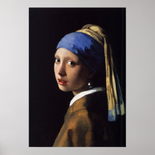 Poster Vermeer - fille avec une boucle d'oreille de perle