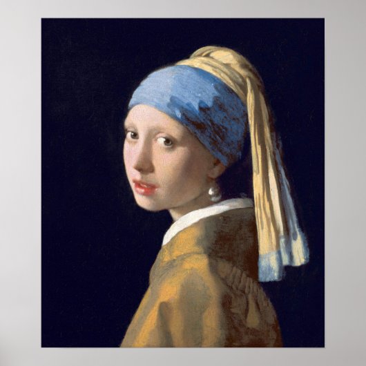 Poster Vermeer - Fille avec une oreille de perle (LISEZ D (Devant)