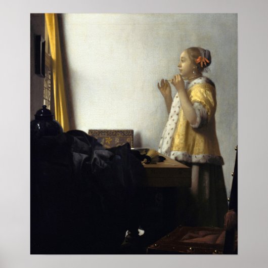 Poster Vermeer - Jeune Femme Avec Un Collier De Perle 166 (Devant)
