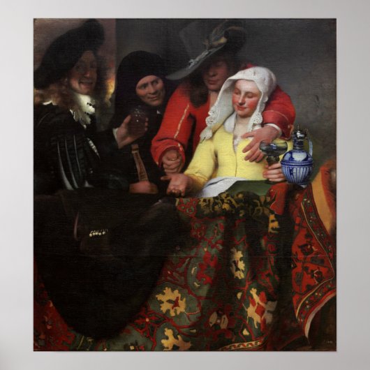 Poster Vermeer - L'Entremetteuse 1656 (Devant)