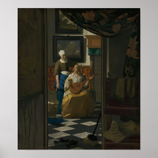 Poster Vermeer - Lettre d'amour 1670 (Devant)