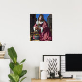 Poster Vermeer - Saint Praxedis 1655 (Bureau à domicile)