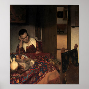 Poster Vermeer - Une domestique qui dort 1657