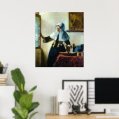 Poster Vermeer's Young Woman with a Water Pitcher vers 16 (Bureau à domicile)