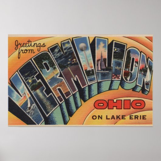 Poster Vermilion, Ohio - Scènes de grandes lettres (Devant)