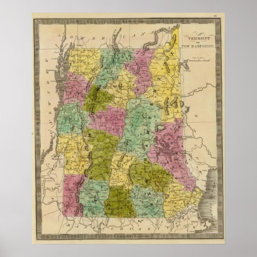 Poster Vermont Et New Hampshire (Devant)