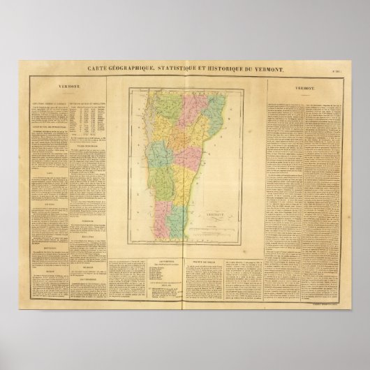 Poster Vermont États-Unis (Devant)
