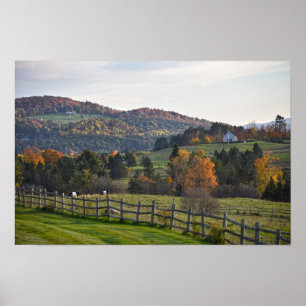 Poster Vermont pastoral en automne
