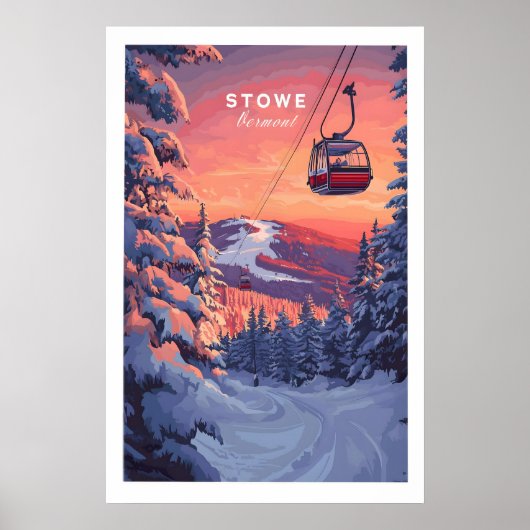 Poster Vermont Ski Art 1 (Devant)