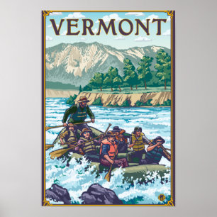 Poster VermontRiver transportant la scène par radeau