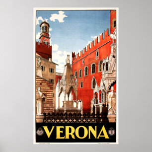 Poster VERONA Veneto ITALIE Vintage Italie Voyage