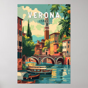 Poster Vérone Italie Travel Art Vintage