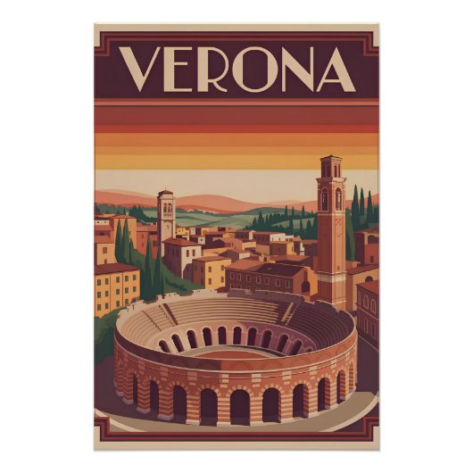 Poster Vérone Italie vintage (Devant)