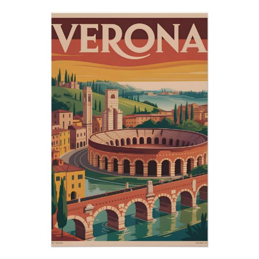 Poster Vérone Italie vintage (Devant)