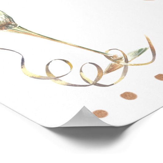 Poster Verre à Champagne Bohème Petit Déjeuner Enterremen (Coin)