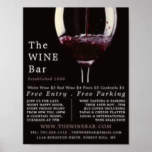 Poster Verre à vin rouge, Bar à vin / Vaisseaux Publicité