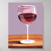Poster Verre à vin rouge | Vino aquarelle (Devant)