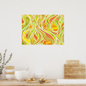 Poster Verre Abstrait Jaune (Cuisine)