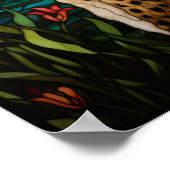 Poster Verre coloré faune guépard (Coin)