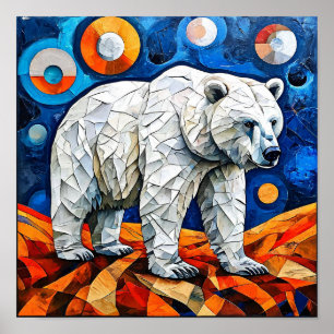Poster Verre coloré ours