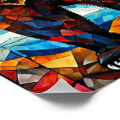 Poster Verre coloré ours (Coin)