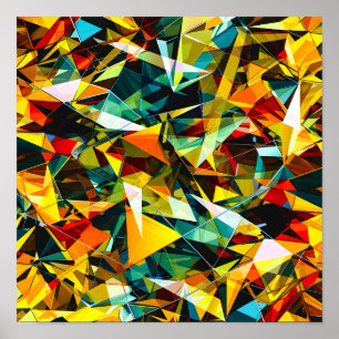 Poster Verre cristal abstrait géométrique moderne coloré