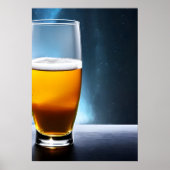 Poster Verre de bière sur une table dans l'espace | AI Ar (Devant)