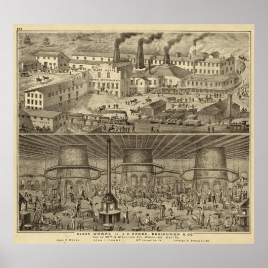 Poster Verre de JH Hobbs et Brockunier (Devant)