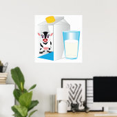 Poster Verre De Lait (Bureau à domicile)