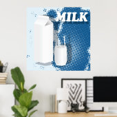Poster Verre De Lait (Bureau à domicile)
