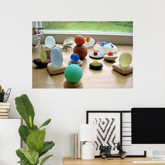 Poster Verre de mer (Bureau à domicile)