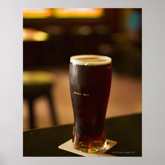 Poster Verre de vente irlandaise dans le pub (Devant)