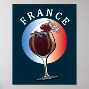 Poster Verre de vin français - France