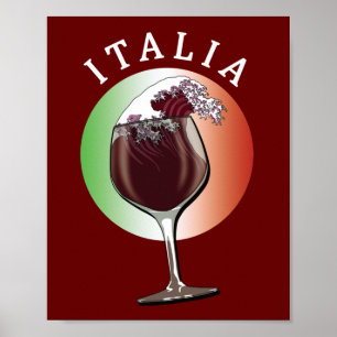 Poster Verre de vin italien - Italia, Italie