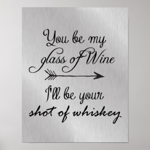 Poster Verre de vin prise de Whiskey