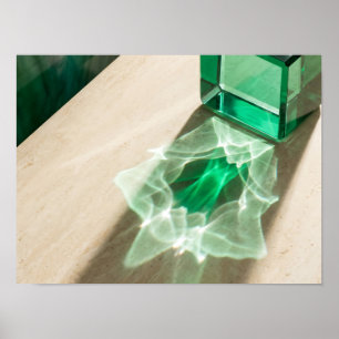 Poster Verre émeraude Caustique Lumière Abstrait Art mura