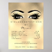 Poster Verre Faux Gold Maquillage Yeux Lashes Prix (Devant)