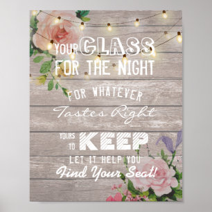 Poster Verre mariage Pour La Nuit Trouvez Votre Siège