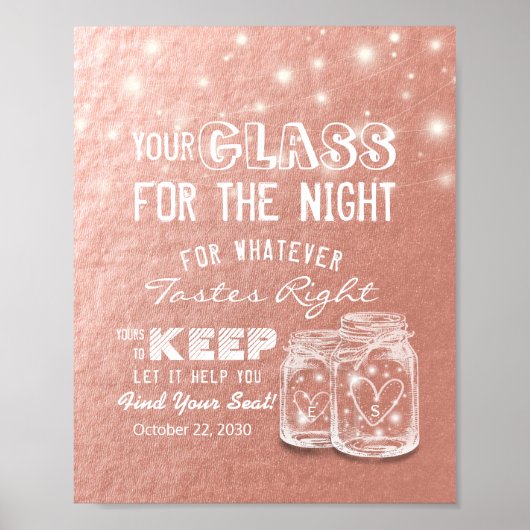 Poster Verre mariage Pour La Nuit Trouvez Votre Siège (Devant)