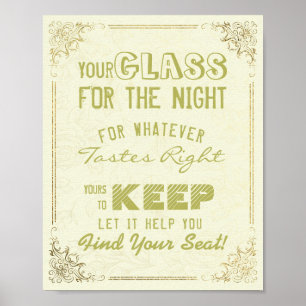 Poster Verre mariage Pour La Nuit Trouvez Votre Siège